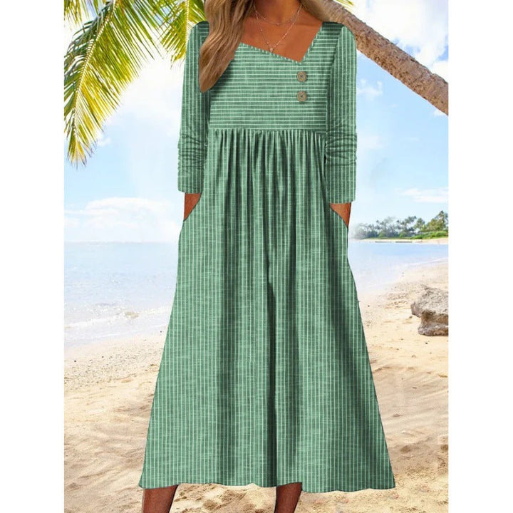 Loretta™ | Asymmetric Buttoned Midi Dress