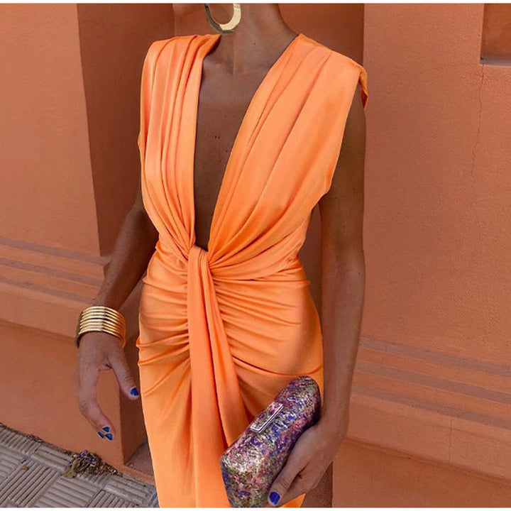 Crocetta™ | Elegant Low-Cut Dress