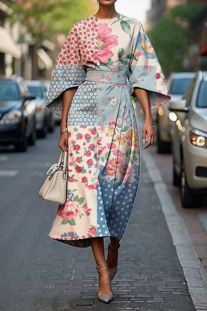Beatriz™ | Stylish Batwing Sleeve Long Dress