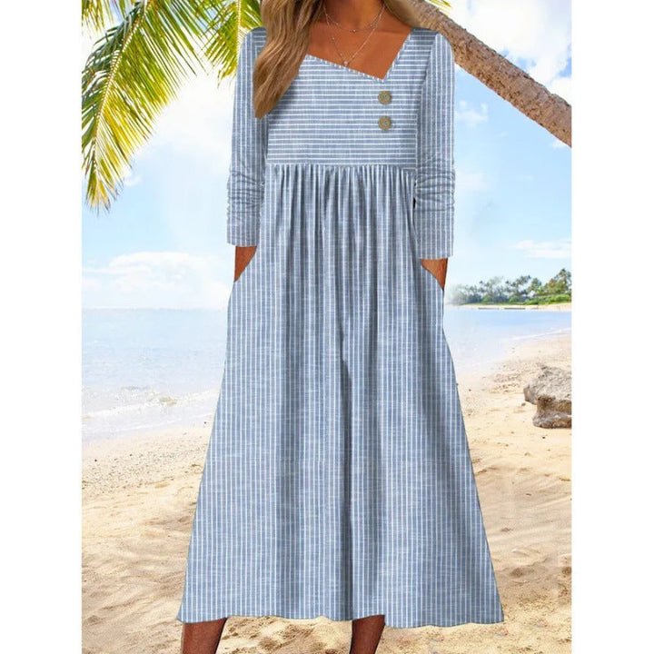 Loretta™ | Asymmetric Buttoned Midi Dress