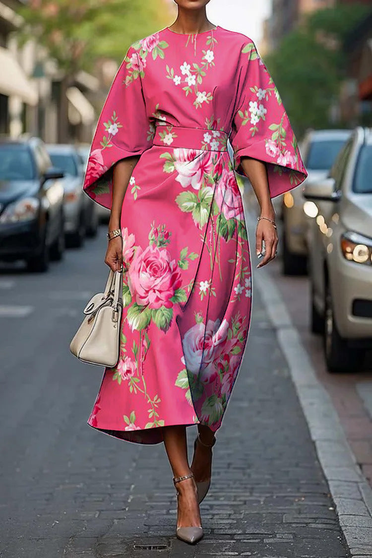 Beatriz™ | Stylish Batwing Sleeve Long Dress