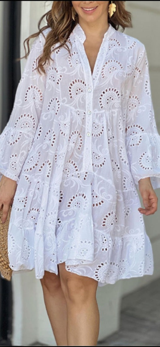 Coraline™ | Embroidered Tiered Mini Dress