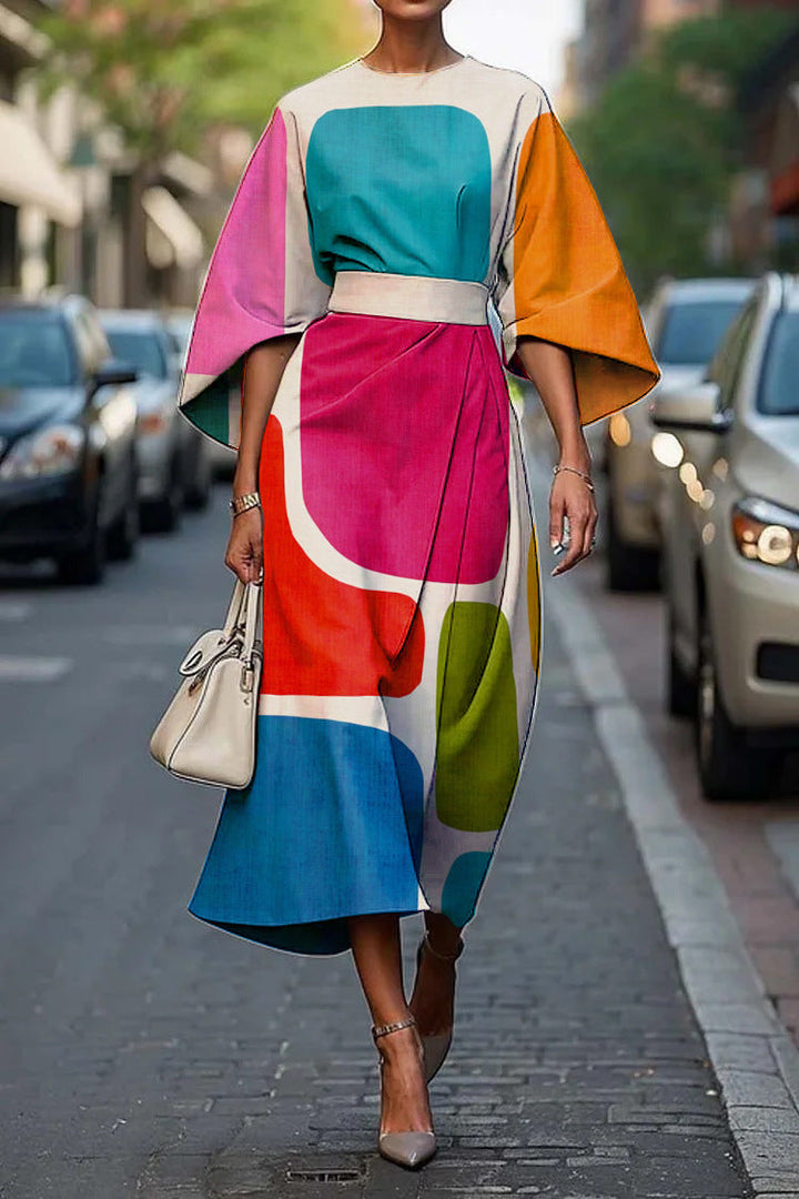 Beatriz™ | Stylish Batwing Sleeve Long Dress