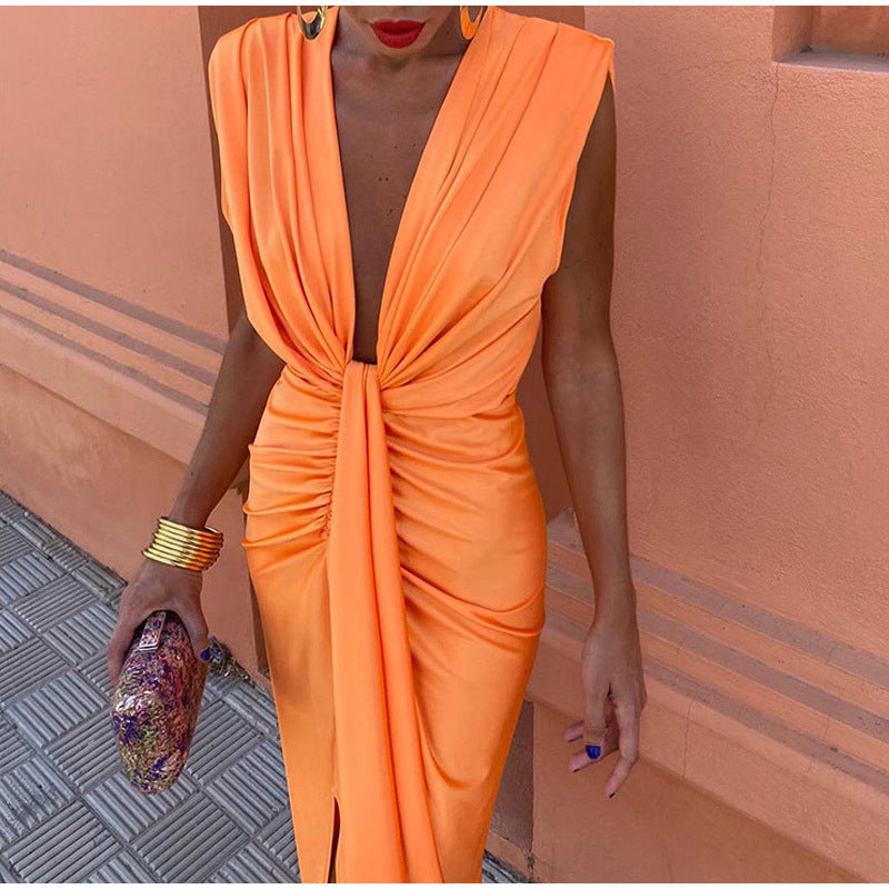 Crocetta™ | Elegant Low-Cut Dress
