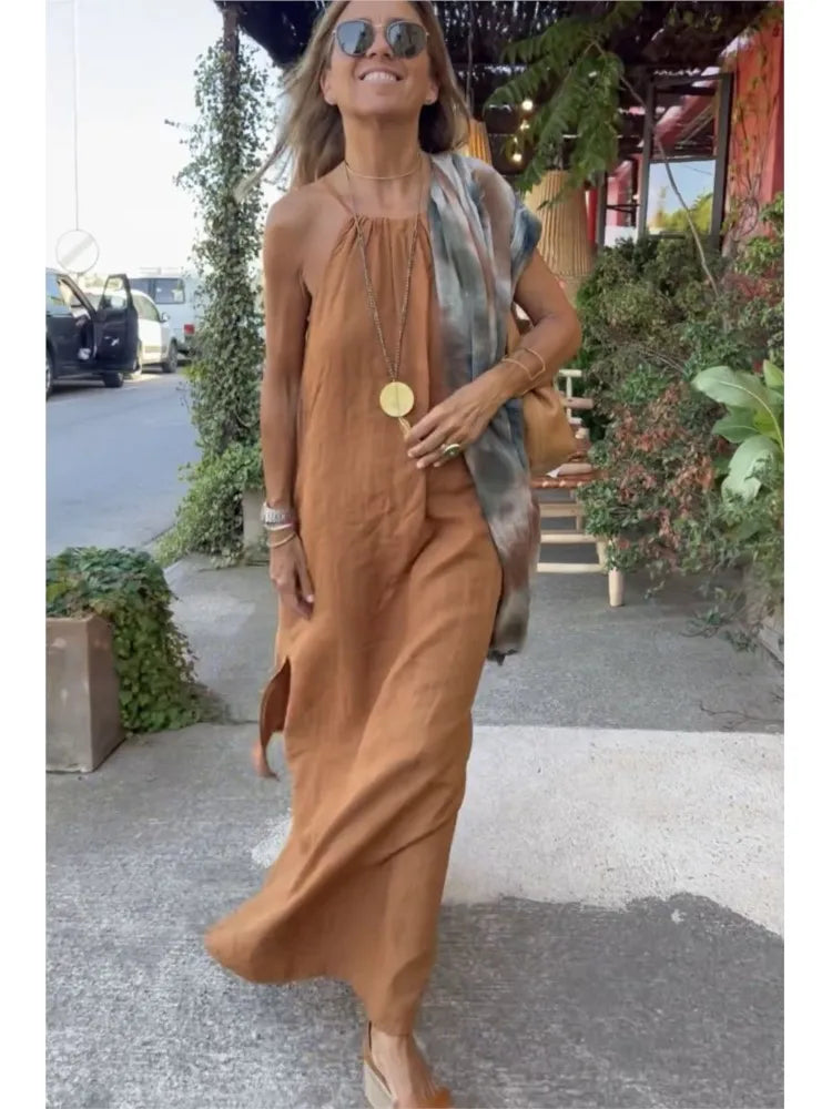 Theresa™ | Long Halter Dress