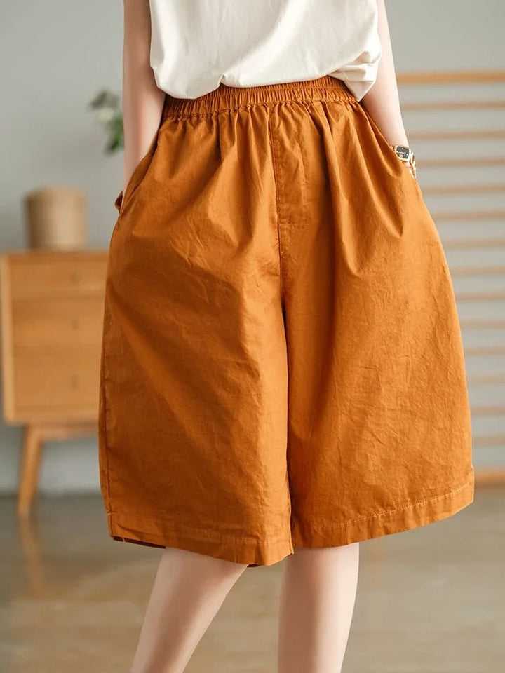 Abbie™ | Retro Elastic Waist Loose Shorts