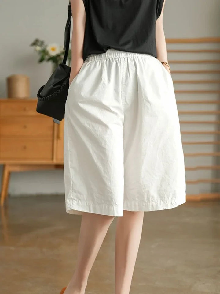 Abbie™ | Retro Elastic Waist Loose Shorts