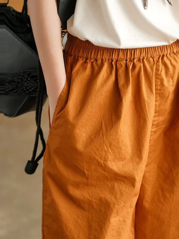 Abbie™ | Retro Elastic Waist Loose Shorts