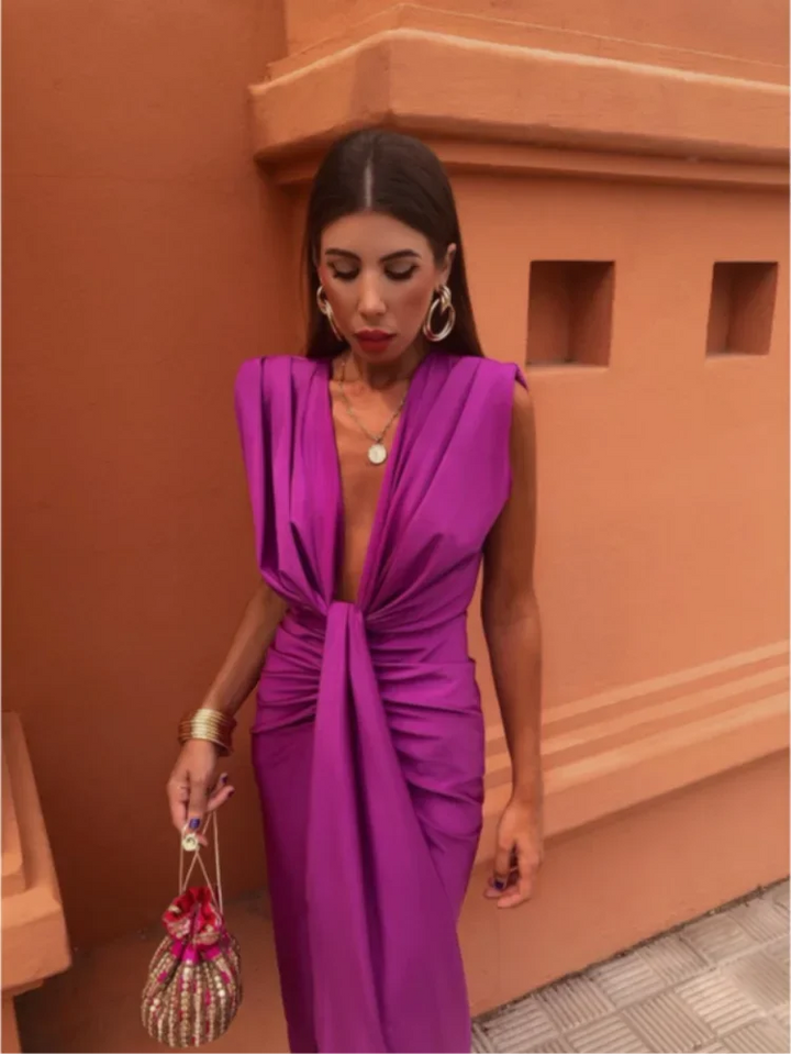 Crocetta™ | Elegant Low-Cut Dress