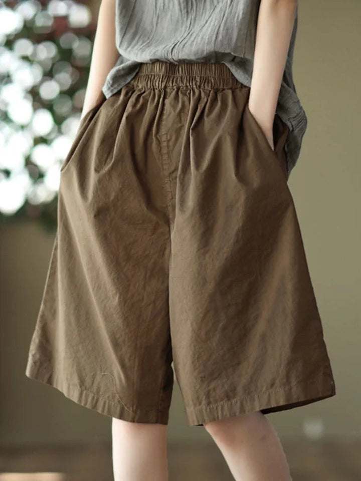 Abbie™ | Retro Elastic Waist Loose Shorts