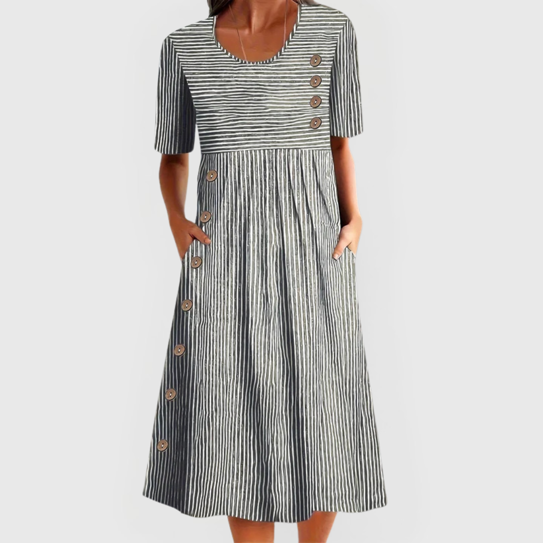 Ashlyne™ | Striped Midi Dress