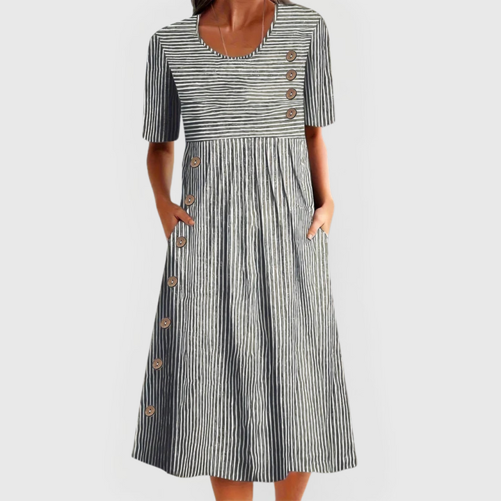 Ashlyne™ | Striped Midi Dress