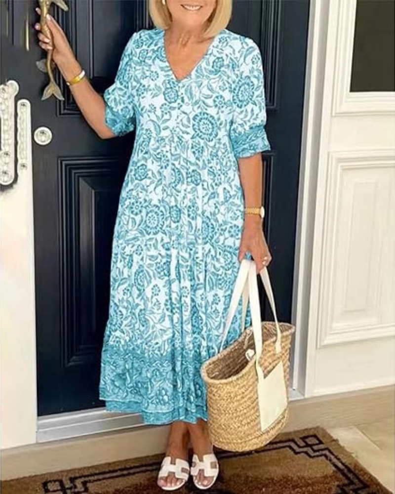 Lucia™ | Floral V-neck Dress