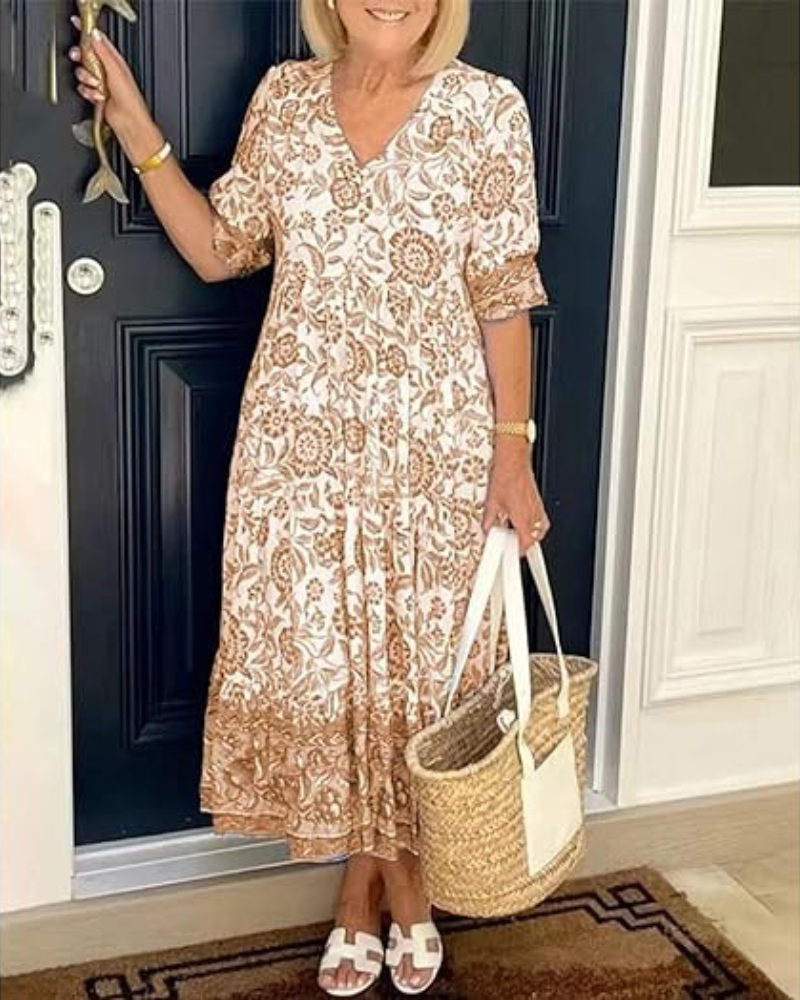 Lucia™ | Floral V-neck Dress