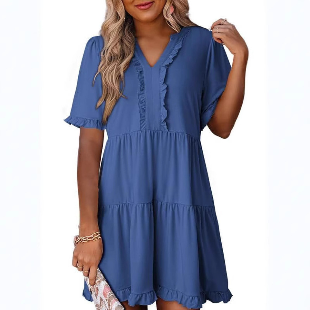 Alira – Casual V-Neck Mini Dress
