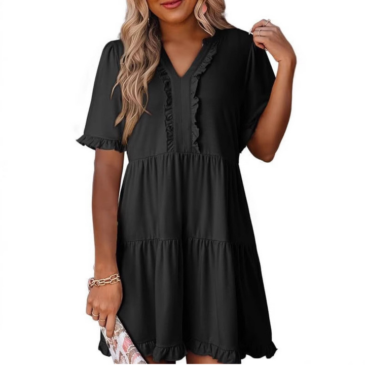 Alira – Casual V-Neck Mini Dress