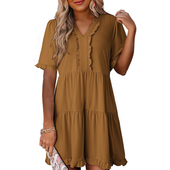 Alira – Casual V-Neck Mini Dress