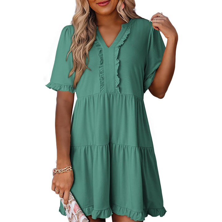 Alira – Casual V-Neck Mini Dress
