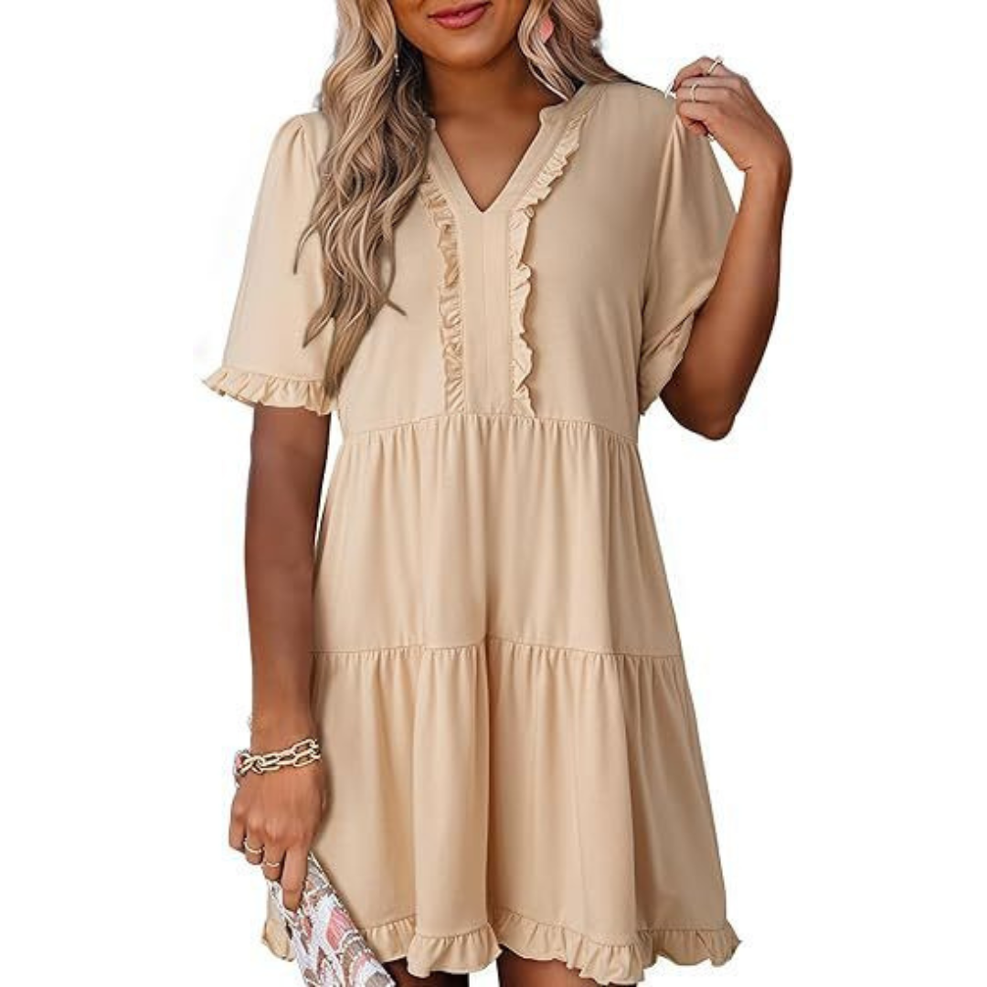 Alira – Casual V-Neck Mini Dress