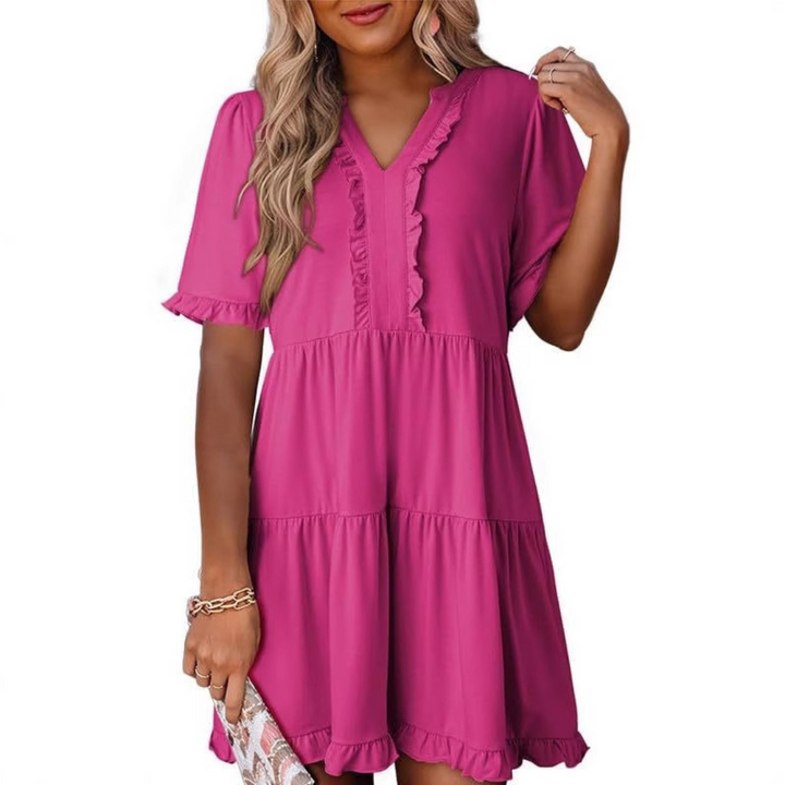 Alira – Casual V-Neck Mini Dress