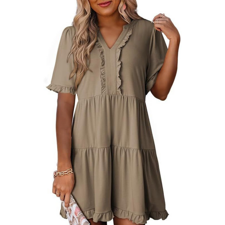 Alira – Casual V-Neck Mini Dress