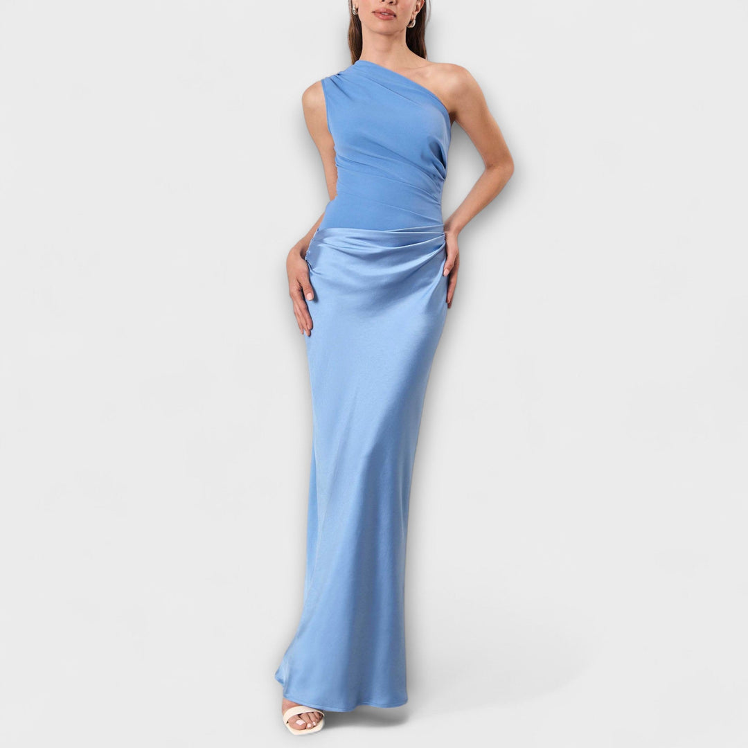 Serena™ | One-Shoulder Pleated Maxi Dress