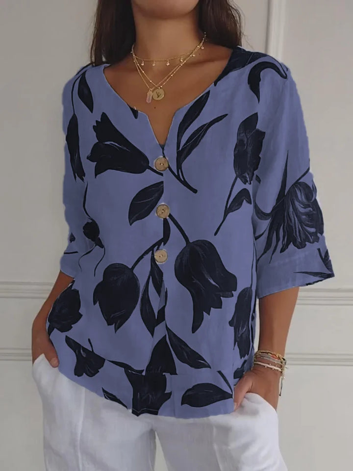 Allison™  | Floral V-Neck Blouse