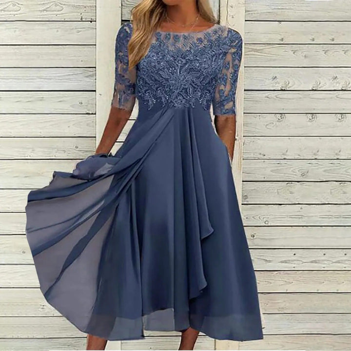 Vienna™ | Lace Sleeve Midi Dress