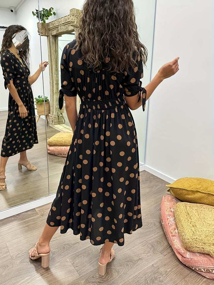 Emilienne­™ | Polka Dot V-Neck Dress