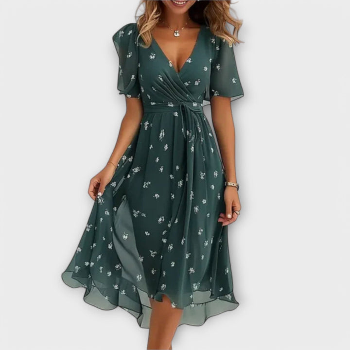 Monica™ | Wrap Dress with Floral Pattern