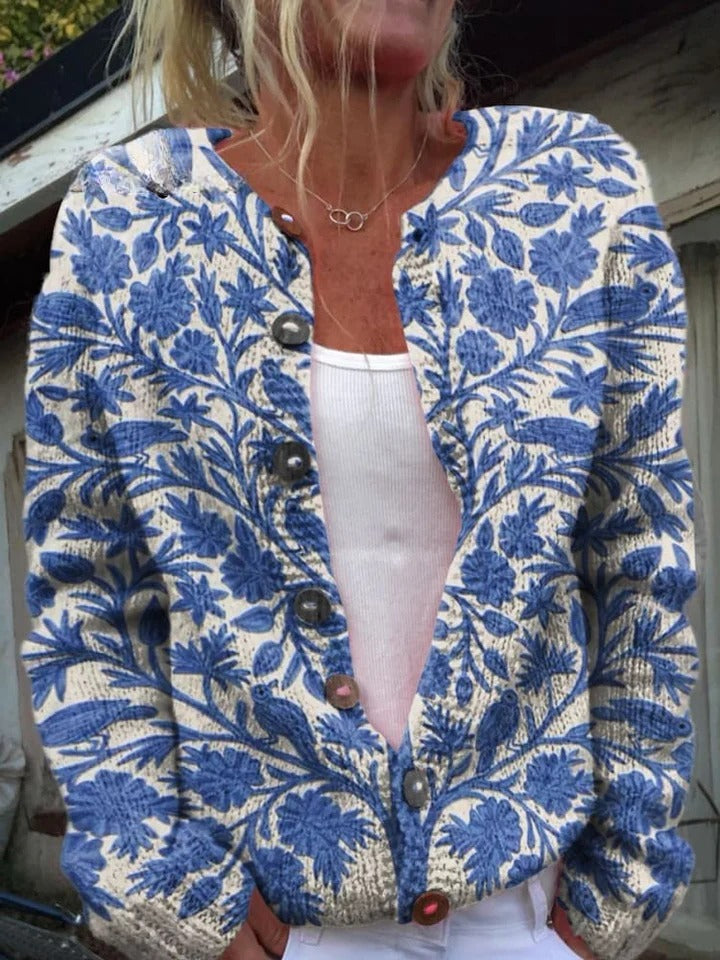 Bristal™ | Cozy Meadows Floral Buttoned Cardigan