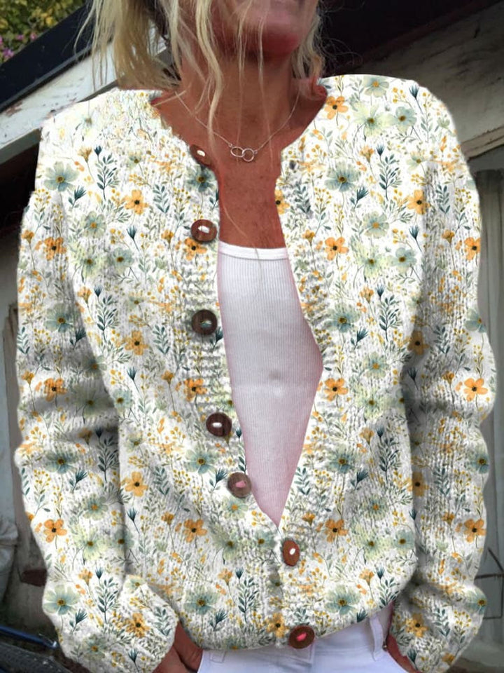 Bristal™ | Cozy Meadows Floral Buttoned Cardigan