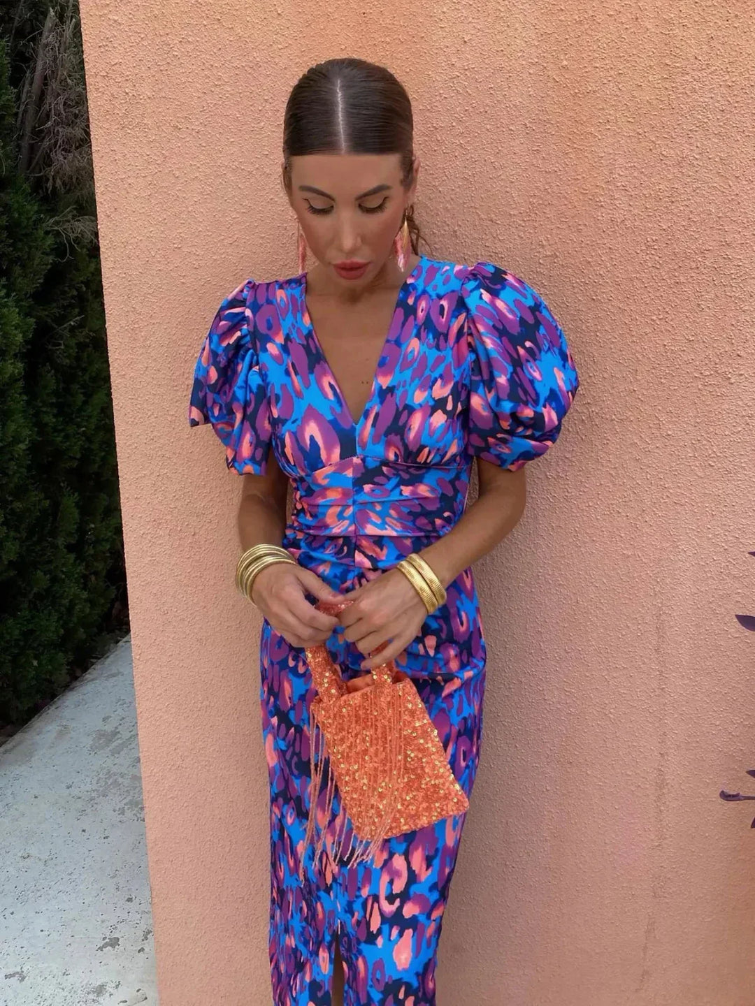Giada™ | Colorful Pleated Midi Dress