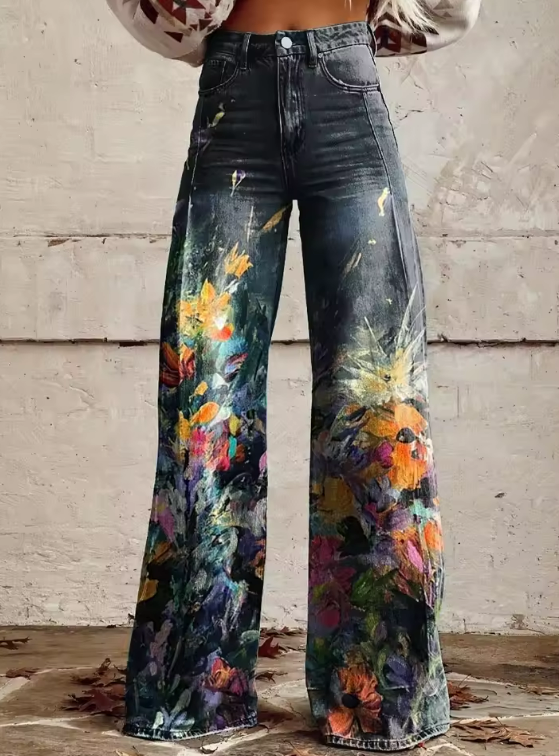 Tiffany™ | Floral Art Flared Jeans